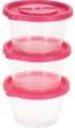 3 pc 1230ml Plastic Food Container Set , Round (24 set/ctn)