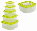 5 pc Square Plastic Container with PE Lid Set (12 sets/ctn)