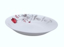 9.5" Opal Glass Rose Flower Shallow Bowl (18 pcs/ctn)