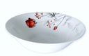 10.5" Opal Glass Rose Flower Shallow Bowl (18 pcs/ctn)