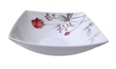 11.5" Opal GlassRose Flower Square Bowl (18 pcs/ctn)