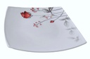 13" Opal Glass Rose Flower Square Plate (36 pcs/ctn)