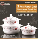 6 pc Rose Flower Opal Glassware Set (4 sets/ctn)