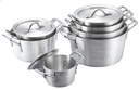 1.5, 2.75, 3.75, 4.75, 5.5, 7,10QT Heavy Gauge Aluminum Stock Pot Set w Lids (2 sets/ctn)
