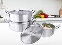 6 pc Heavy Gauge Aluminum Brazier Pot Set (2 sets/ctn)v