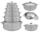 12 pc Aluminum Caldero Set with Lids(1 sets/ctn)