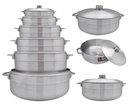 12 pc Aluminum Caldero Set with Lids(2 sets/ctn)