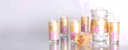 7 pc Gold/Pink Flower Design Glass Set (6 sets/ctn)