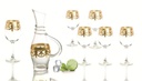 7 pc Golden Electroplate Glass Set (4 sets/ctn)