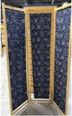 3 Fold Room Divider, Wood Frame & Blue Dyed Cloth (6 pc/ctn)