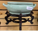 Ceramic Finsh Bowl, with Wood Stand  (6 set/ctn)
