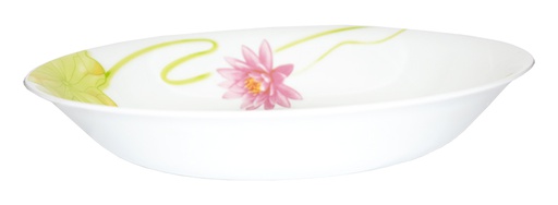 [A202-85C] 8.5&quot; Opal Glass Lotus Flower Shallow Bowl (18 pcs/ctn)