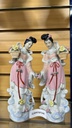 Ceramic Twins Pink Dresses and Flowers (6 pc/ctn)