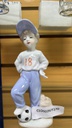 Ceramic Little Boy with Soccer Ball Figure (6 pcs/ctn)