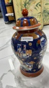 Ceramic Blue Decorative Pot/Vase with Design (6 pcs/ctn)