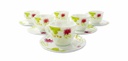 12 pc Opal Glass Lotus Flower Cup & Saucer Set (24 sets/ctn)