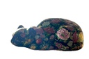 SLEEPING CAT WITH FLOWER PATTERN, BLACK