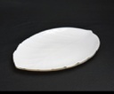 7.5" Opal Glass Gold Rim Leaf Dinner Plate (36 pcs/ctn)