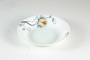 7.5" Opal Glass Black/Gold Flower Shallow Bowl (36 pcs/ctn)