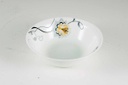 7.5" Opal Glass Black/Gold Flower Shallow Bowl (24 pcs/ctn)