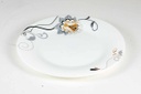 10" Opal Glass Black/Gold Flower Dinner Plate (36 pcs/ctn)