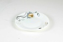 7" Opal Glass Black/Gold Flower Shallow Plate (36 pcs/ctn)
