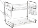 16" Double Dish Rack with Utensil/Glass Holder (6 pcs/ctn)