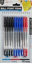 10 pc Medium Point (1.0mm)Ball Pen,Assorted Color(80 bag/ctn)