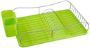 Chrome Dish Rack with Green Plastic Tray (4 pcs/ctn)