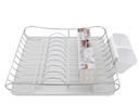 Chrome Dish Rack with White Plastic Tray (4 pcs/ctn)