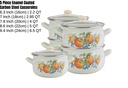 5pcs Belly Deep Enamel Casserole Set with Glass Lid (1 set/ctn)