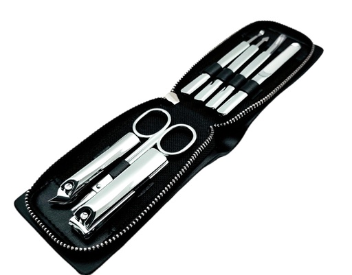 [BU306] 6 pc Stainless Steel Manicure Set with Case (90 sets/ctn)