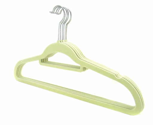 [18115] 6 pc Cream Clothes Hanger with Steel Hook (24 sets/ctn)