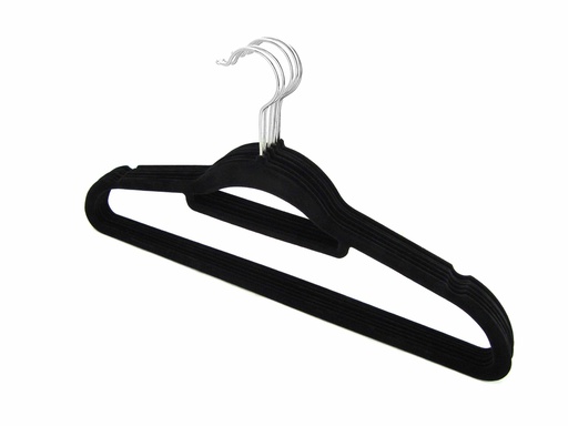 [18115B] 6 pc Black Clothes Hanger with Steel Hook (24 sets/ctn)