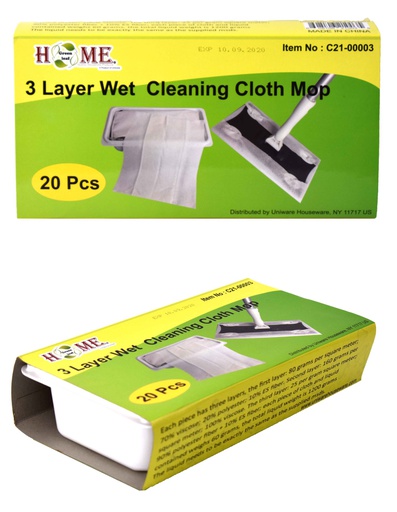 [C21-00003] 20 pc Wet Cleaning Cloth for Aluminum Mop (6 pcs/ctn)