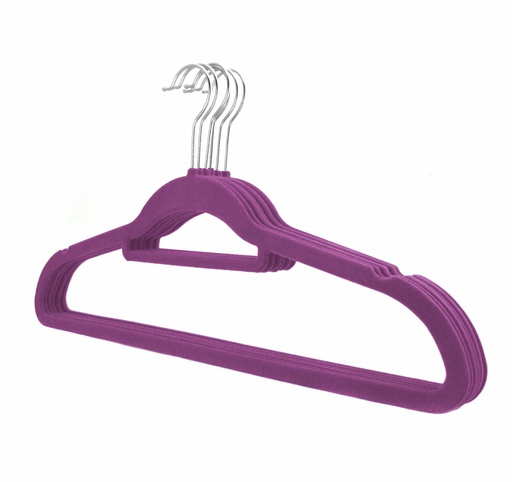 [18115PK] 6 pc Pink Clothes Hanger with Steel Hook (24 sets/ctn)