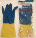 12" Small BiColor Blue/Yellow Latex Gloves (120 pcs/ctn)