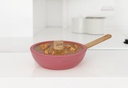 12"(30cm) Non-Stick Alum. Wok w Glass Lid, Induction Compatible Bottom(6 pc/ctn)