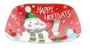 13" Glass Christmas Square Bowl (24 pcs/ctn)