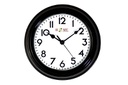 8.75" Black Round Plastic Wall Clock (6 pcs/ctn)