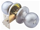 Stainless Steel Silver Door Knob with Lock (12 pcs/ctn)