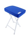 Blue Folding Stool with White Powder Coated Legs (8 pcs/ctn)