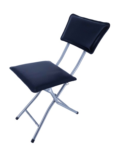 [FC2620] Black Square Folding Chair with Silver Legs (6 pcs/ctn)