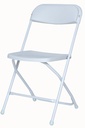 31.3" White Folding Chair with PP Seat and Back (12 pcs/ctn)