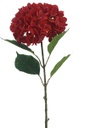 Hydrangea, 22cm, w. 68cm Stem, 4 Leaves, Red (240 pc/ctn)