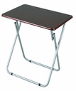 Dark Wood Folding Table with Silver Coated Legs (6 pcs/ctn)