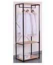 Stainess Steel Garment Rack with 2 Layer Shelf (1 pcs/ctn)