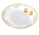 11" Opal Glass Gold Flower Shallow Bowl (12 pcs/ctn)