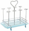 8 pc Chrome Plated Blue Glass Holder (12 pcs/ctn)