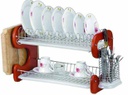 16" Double Dish Rack with Utensils/Glass Holder (6 pcs/ctn)